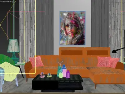 luxury sofa set 3d model furniture  3D model