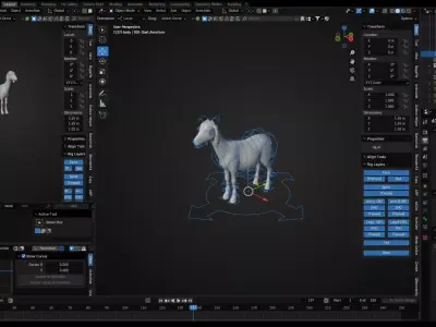 Realistic Rigged Goat  Fur PBR Textured 3D Model Animation Film Low-poly 3D model