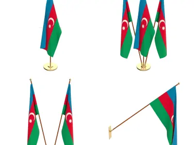 Azerbaijan Flag Pack 3D model