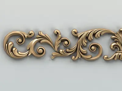 Carved decor horizontal 013 3D model