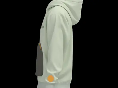 Male hoodie pocket zipper print logo 3D model