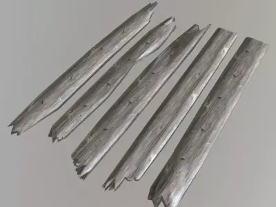 CC0 - Planks broken Free low-poly 3D model