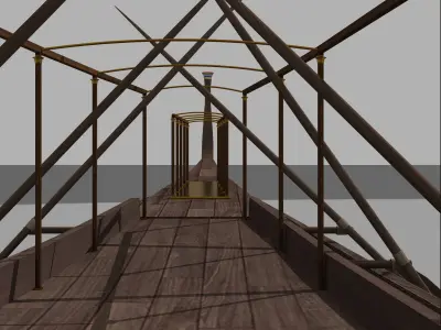 Ancient Egyptian Pharaonic sun boat 3D model