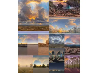 8K Evening HDRI Sky Environment Pack for Render Engines Texture