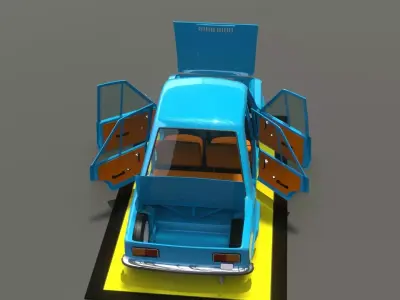 vaz 2101 cartoon 3D model