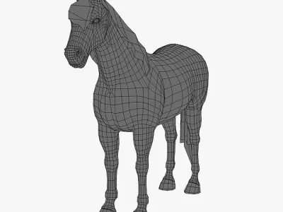 Palomino Horse Low-poly 3D model