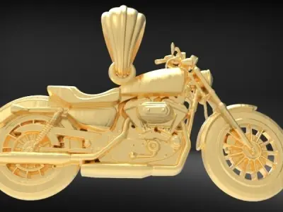 classic motorcycle relief 3D print model
