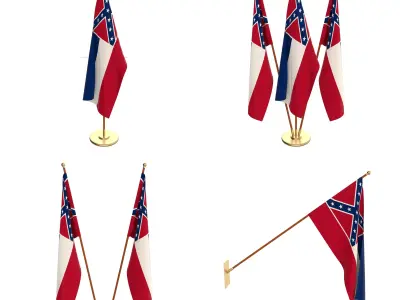 Mississippi Flag Pack 3D model