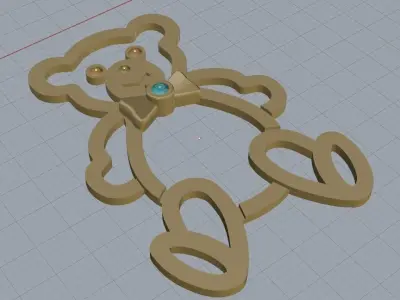 big  bear pendant  gold pendant  3D PRINT 3D print model