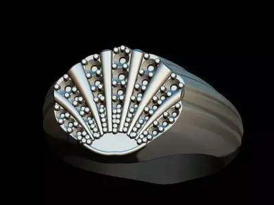 Seashell ring 3D print model