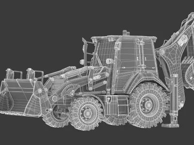 CAT Side Shift Backhoe Loaders 428 3D model