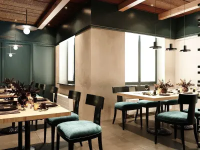 Modern Lounge Bar Restaurant 3D Model Scene - Editable 3D model 3D model