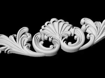 Central decor ornament for furniture 3D model 1010