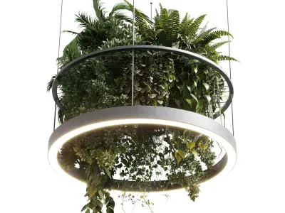 pot light pendant plant light hanging 09 3D model