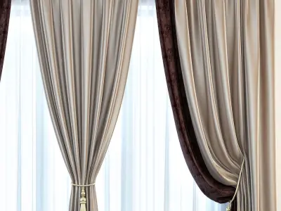 Set 02 Classic curtain 3D model