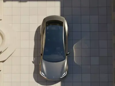 Futuristic Tesla Electric Car  Low Poly 3D Model Low-poly 3D model