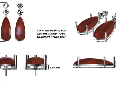 Long Teardrop Earrings  Dangle Earrings  Gold Earrings 3D print model