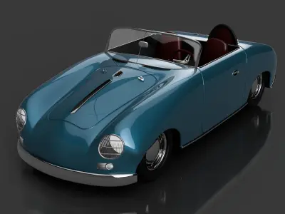 Porsche 356 Speedster Low-poly 3D model