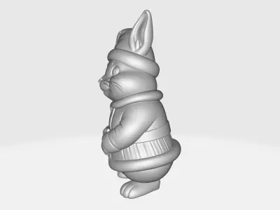 Adorable Christmas Mouse Cute Santa Figurine Festive Holiday 3D print model