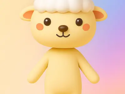 Cartoon Sheep character 3d  Low-poly 3D model