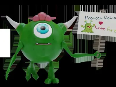 Protester Baby Monster  3D model