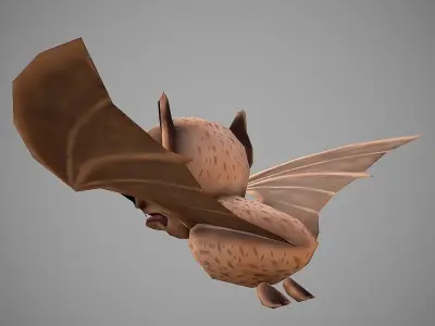 Bat Cartoon Low-poly 3D model