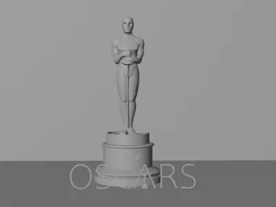 Oscar statuette Low-poly 3D model