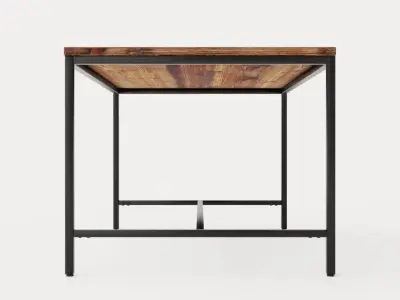 Wilmer Dining Table 140 Cm Wood Black Low-poly 3D model