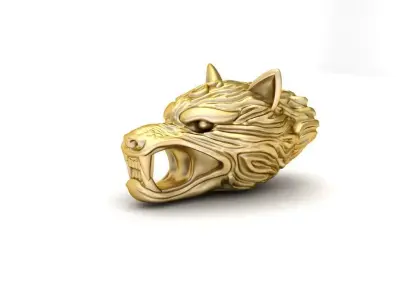 The WOLF gold head 3D print model