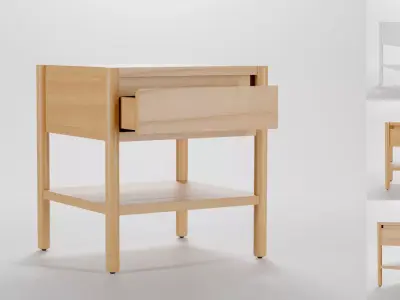 Monarch One Drawer Nightstand Low-poly 3D model