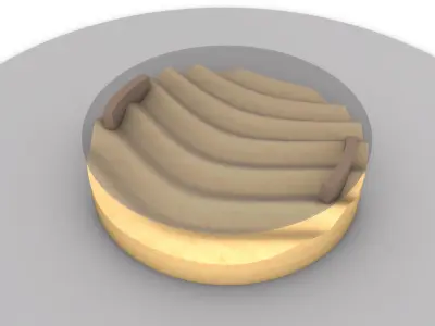 Wavy Wood Glass Coffee Table 3D model