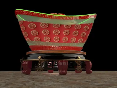 Chinese gold Ingot    3D model