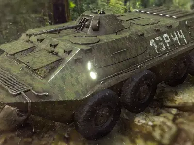 Russian Military Vehicles BTR70 Low-poly 3D model