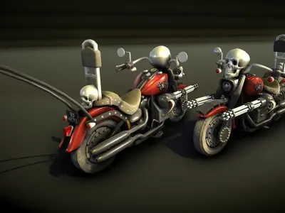 Warrior Bike Off Road Harley Low-poly 3D model