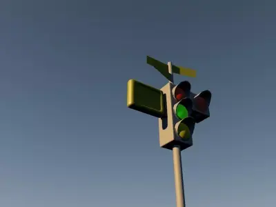 3D Traffic Light Model Free 3D model