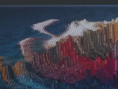 CANVAS PRINT TITLE ABSTRACT LANDSCAPE 48 X 36 INCH 3D model