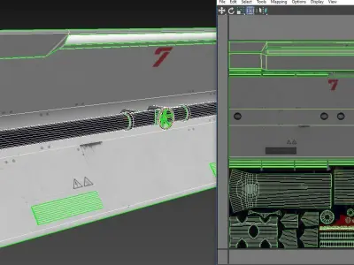 Futuristic Industrial Wall Game Ready Low-poly 3D model