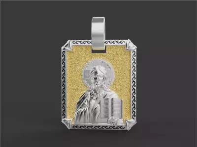 Christ Pantocrator Pendant 30774 3D print model