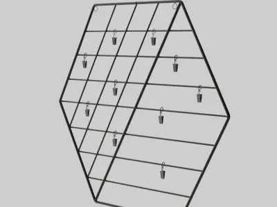 Hexagon Metal Photo Grid 3D model
