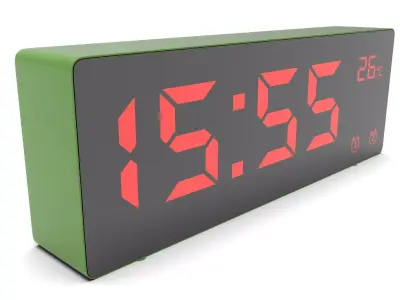 CLOCK GREEN RED Low-poly 3D model