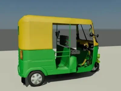 Indian Auto Rickshaw Low-poly 3D model
