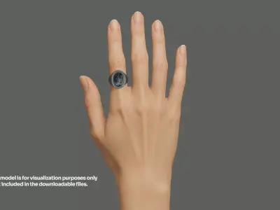 Ornamental Signet Ring 3D Model  Game-Ready  Low-poly 3D model