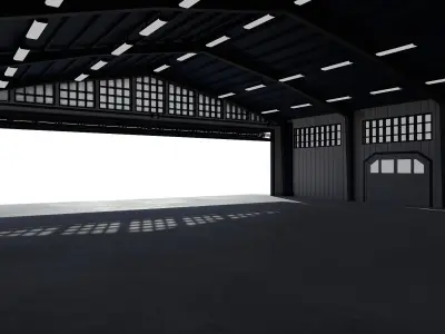 Garage - Hangar Low-poly 3D model