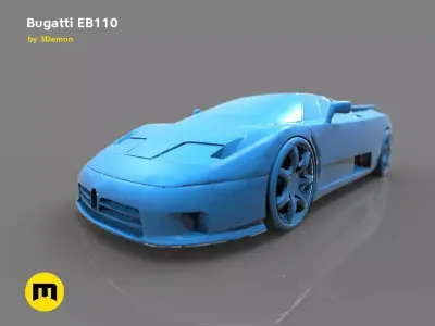 The mid-engine sport car - Bugatti EB110 3D print model