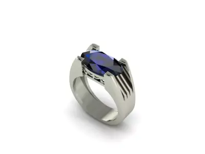 Sapphire Signet Ring 3D print model
