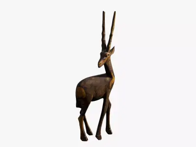 Anydrafts Wooden antelope 01 Low-poly 3D model
