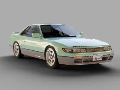 Nissan Silvia S13 Iketani style Low-poly 3D model