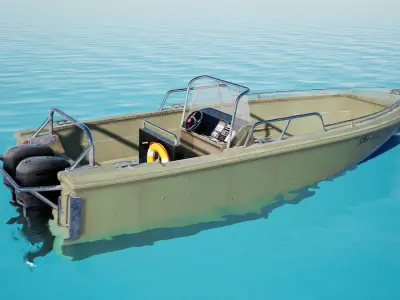 Btm Boat v2 - Unreal Engine Project Low-poly 3D model