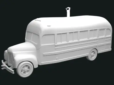 Magic Bus with separated wheels and bumper STL for 3D print 3D print model