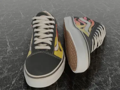 VANS 3D SHOES - FLAME  Low-poly 3D model